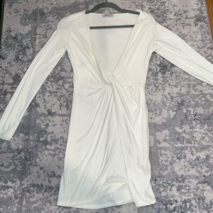 White dress- low V, slit